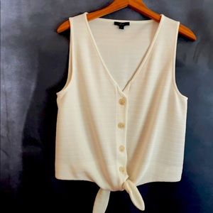 J. Crew cream sleeveless shirt